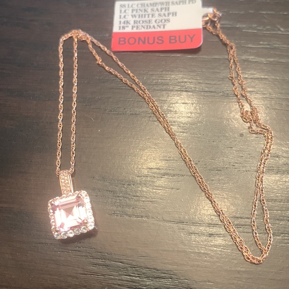 Beautiful lab created sapphire necklace - Picture 4 of 9